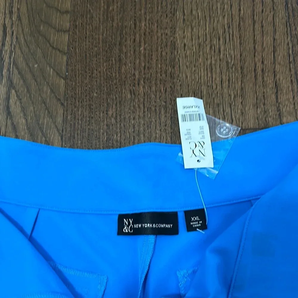 New York & Company Bright Blue High Waist Stretch Shorts XXL - Picture 6 of 8